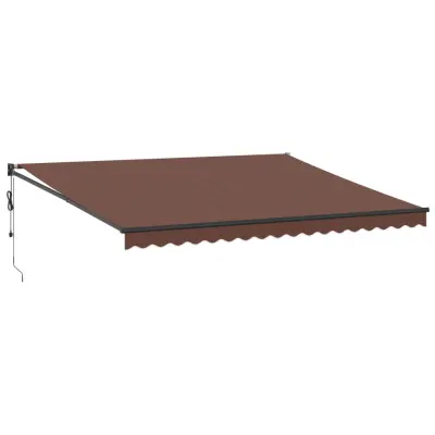 vidaXL Avtomatsko zložljiva tenda rjava 450x300 cm