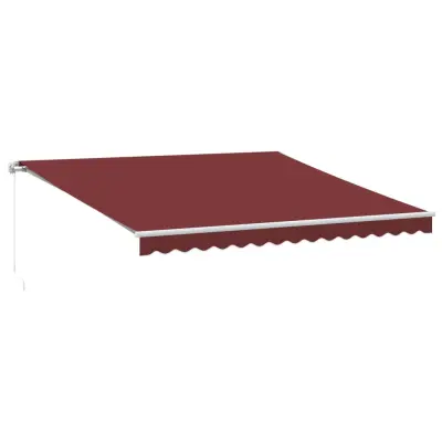 vidaXL Ročno zložljiva tenda bordo 400x350 cm