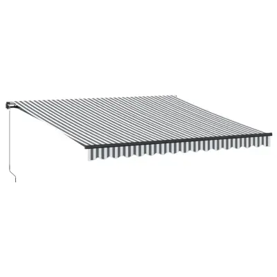 vidaXL Ročno zložljiva tenda z LED antracit in bela 400x300 cm