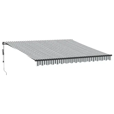 vidaXL Avtomatsko zložljiva tenda z LED antracit in bela 400x300 cm
