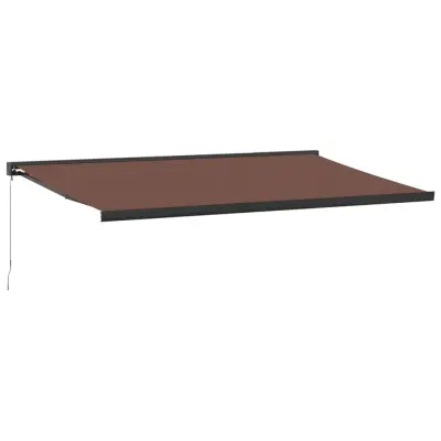 vidaXL Ročno zložljiva tenda rjava 500x300 cm