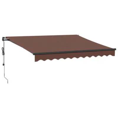 vidaXL Avtomatsko zložljiva tenda z LED rjava 300x250 cm