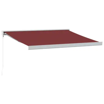 vidaXL Ročno zložljiva tenda bordo 350x250 cm