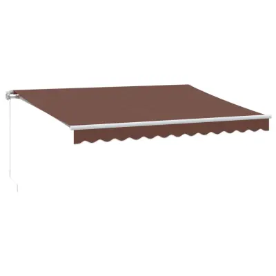 vidaXL Ročno zložljiva tenda rjava 350x250 cm