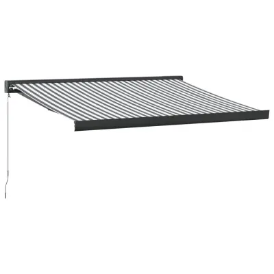vidaXL Zložljiva tenda antracit in bela 3x2,5 m blago in aluminij