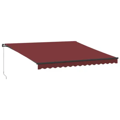 vidaXL Ročno zložljiva tenda bordo 400x300 cm