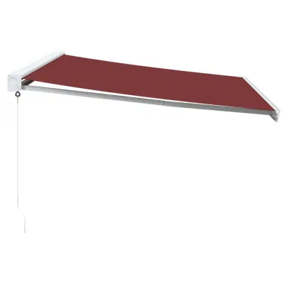 vidaXL Ročno zložljiva tenda bordo 450x300 cm