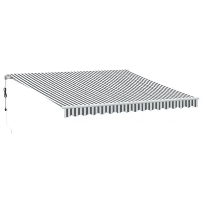 vidaXL Avtomatsko zložljiva tenda z LED antracit in bela 400x350 cm