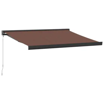 vidaXL Ročno zložljiva tenda rjava 350x250 cm