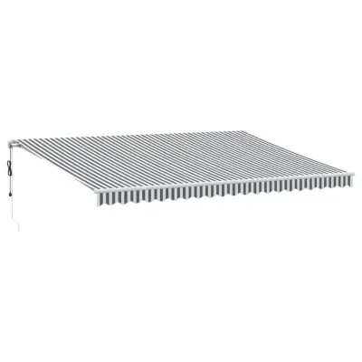 vidaXL Avtomatsko zložljiva tenda z LED antracit in bela 500x300 cm