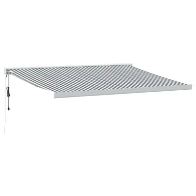 vidaXL Zložljiva tenda antracit in bela 4x3 m blago in aluminij
