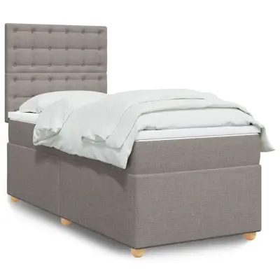 vidaXL Box spring postelja z vzmetnico taupe 80x200 cm blago