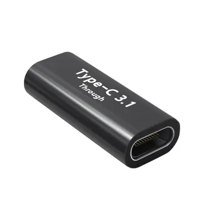 USB-C ženski na USB-C ženski podaljšek adapter - crn