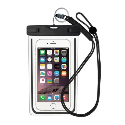 Vodoodporna torbica za pametni telefon univerzalna črna   1 paket