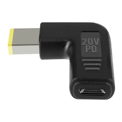 Polnilni adapter Lenovo USB-C na kvadratni vtic, poševno - crn