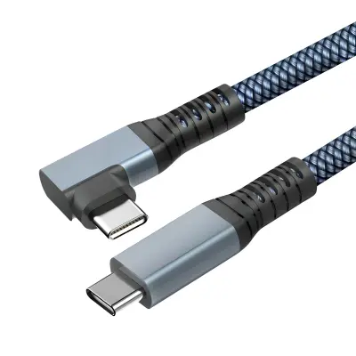 100 W kotni kabel USB-C, locljivost 4K, prenos 20 Gbps - siv 3 m