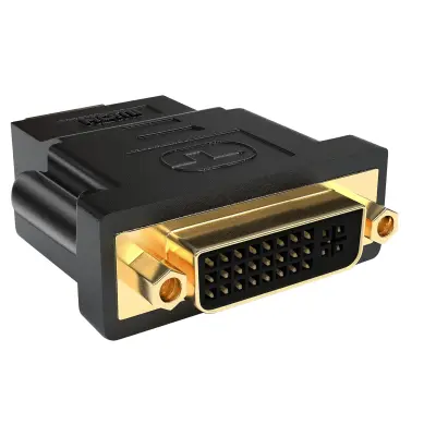 HDMI moški na DVI ženski adapter - crno pozlacen