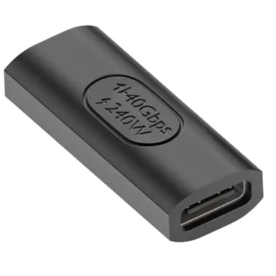 Crni podaljšek USB C, 240 W, hitro polnjenje, 40 Gbps, prenos, locljivost 8K