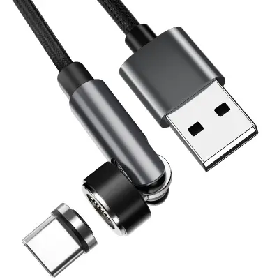 Magnetni USB-C polnilni kabel 3A Hitro polnjenje 2 m Black