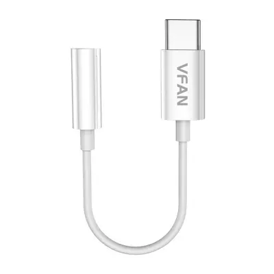 Kabel VFAN L08 USB-C z mini jack 3,5 mm AUX, 10 cm (bel)
