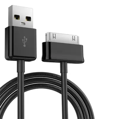 30-polni kabel USB, kabel za polnjenje/podatkovni kabel, združljiv s Samsung P1000/N8000/N8010 Black 1 m