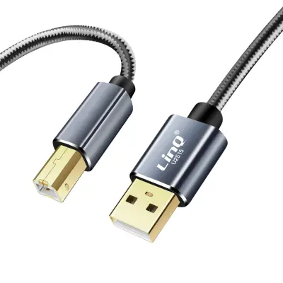 LinQ pleteni najlonski tiskalniški kabel USB 2.0 1,5 m, vrata USB tipa B za opticni bralnik in mešalnik