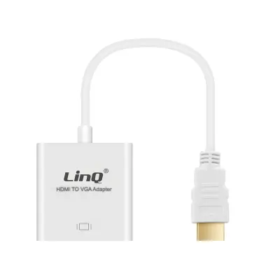 HDMI moški na VGA ženski kabel/adapter, LinQ - bel