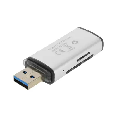Bralnik kartic USB 3.0, adapter za pomnilniško kartico SD/Micro-SD, LinQ - siv