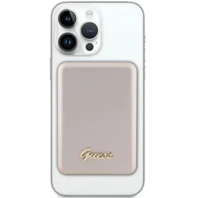 Guess 15W Fast 5000mAh 1x USB-C Power Bank with MagSafe Metal Ssript Logo Gold