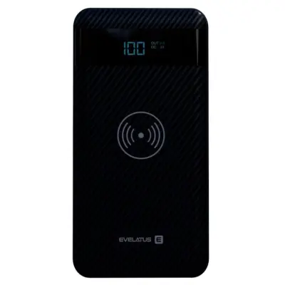 Evelatus EPB05 10000mAh Power Bank X2 USB / Micro USB-C Lightning + 10W brezžični polnilec črna