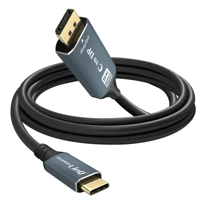 USB-C v Display Port 8K Ultra HD video kabel, dolžina 1,8 m, LinQ - crn