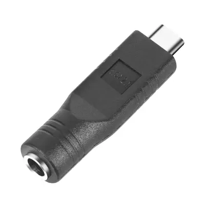 Polnilni adapter DC 5,5 x 2,1 mm na USB-C – crn