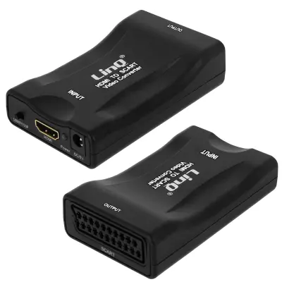 Adapter za video pretvornik 1080P HDMI v SCART, LinQ - crn