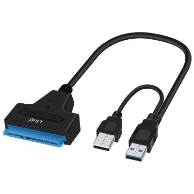 Adapterski kabel USB 2.0 na SATA / SSD 2,5'' - crn LinQ