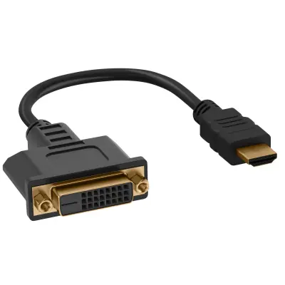 HDMI moški na DVI 24 1 ženski video adapter, Full HD 1080p - crn 30 cm