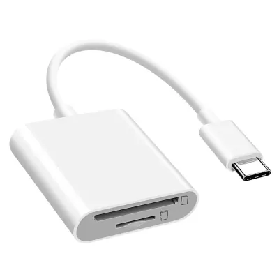 Univerzalni citalnik kartic za kartico TF / micro SD / SD, adapter USB-C - bel