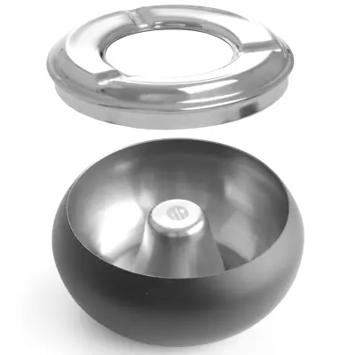 Pepelnik s snemljivim robom, nerjaveče jeklo, črne barve, premer. 105 mm - Hendi 440230