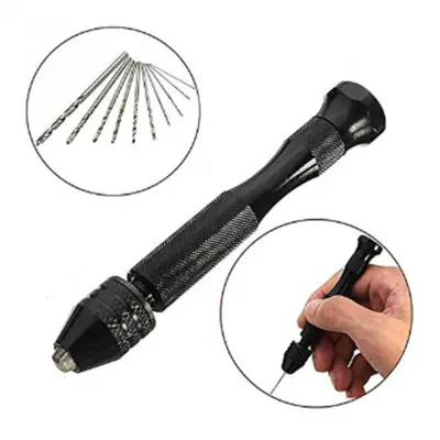 Ročni vrtalnik z 10 različnimi nastavki Black