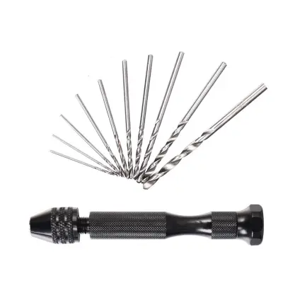 Ročni vrtalnik z 10 različnimi nastavki Black