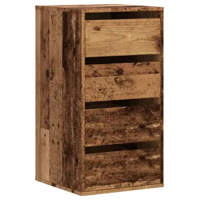 vidaXL Kotni predalnik starinski les 40x41x76 cm inženirski les