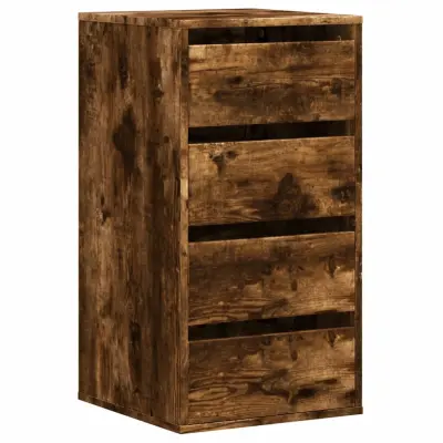 vidaXL Kotni predalnik dimljeni hrast 40x41x76 cm inženirski les
