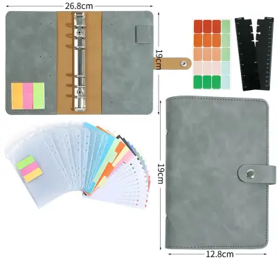 Komplet A6 proračunskih registratorjev z ovojnicami za gotovino, registratorjem s 6 obroči za prihranek denarja, pisanimi etiketami, organizatorjem go