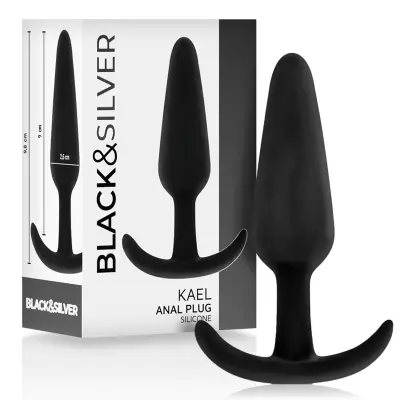 BLACK&SILVER - KAEL SILIKONSKI ANALNI ČEPEK S SREDNJIM ROČAJEM