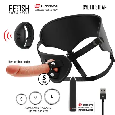 FETISH SUBMISSIVE CYBER STRAP - PAS Z DILDO IN BULLET TEHNOLOGIJA DALJINSKEGA UPRAVLJANJA WATCHME S