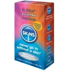 SKINS - KONDOMI RAZLIČNE KOŽE 12 PAK