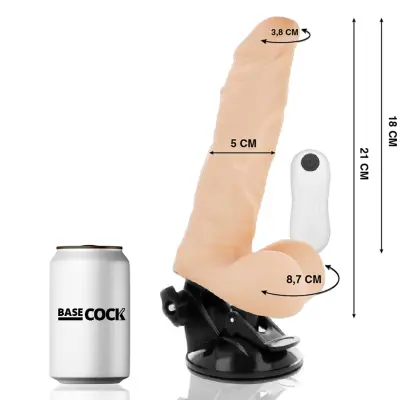 BASECOCK - ZGLOBNI VIBRATOR NA DALJINSKO UPRAVLJANJE NATURAL 21 CM -O- 5 CM