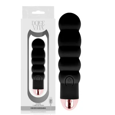 Dolce Vita - Vibrador Recarregvel Seis Preto 7 Velocidades