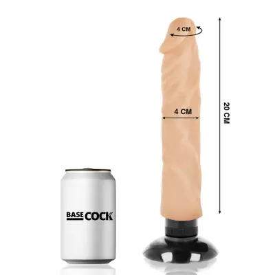 BASECOCK - REALISTIČNI VIBRATOR 2-1 NARAVNI 20 CM -O- 4 CM