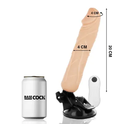 BASECOCK - REALISTIČNI NARAVNI VIBRATOR NA DALJINSKO UPRAVLJANJE 20 CM -O- 4 CM