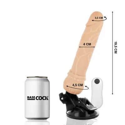 BASECOCK - REALISTIČNI NARAVNI VIBRATOR NA DALJINSKO UPRAVLJANJE 19,5 CM -O- 4 CM